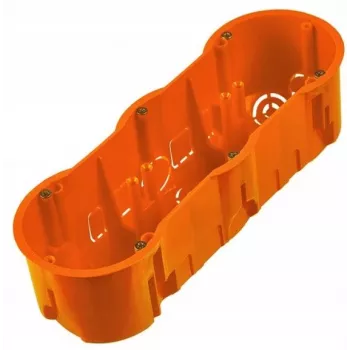 PAWBOL A.0043WPG sügav kolmekordne 60mm süvistatav elektrikarp kruvidega, valge