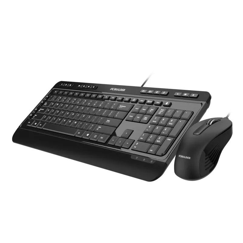PCBuilder ALPHA vaikne juhtmega klaviatuuri ja hiire komplekt