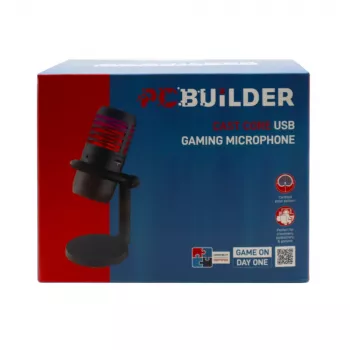 PCBuilder CAST CORE USB mängimikrofon - kondensaatormikrofon, kardioidne, RGB, USB-C