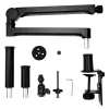 PCBuilder CAST STEADY Mikrofoni jalg - lauaklamber käärijalg, teras, 1.5 kg koormus, 750 mm ulatus, 360° pöörlemine, peidetud kaablihaldus, must