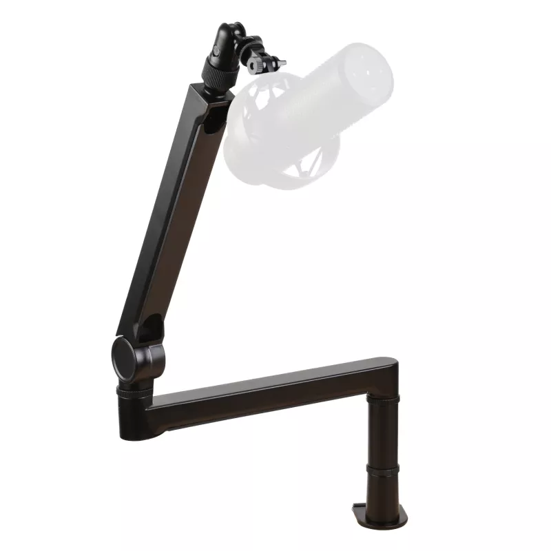 PCBuilder CAST STEADY Mikrofoni jalg - lauaklamber käärijalg, teras, 1.5 kg koormus, 750 mm ulatus, 360° pöörlemine, peidetud kaablihaldus, must