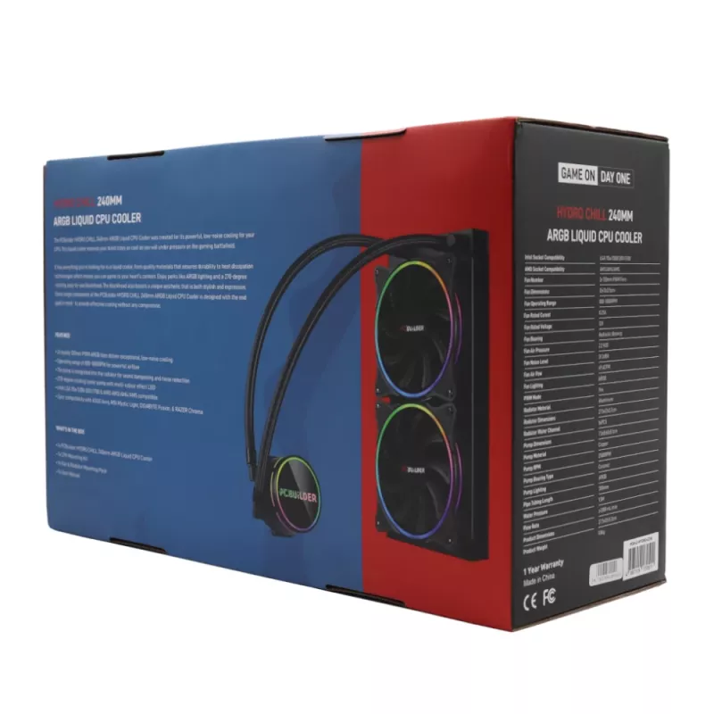 PCBuilder Hydro Chill 240MM AIO vedelikjahutus CPU-le ARGB