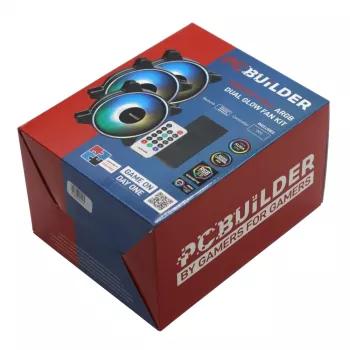 PCBuilder Tempest Chill Ventilaatorikomplekt 3x120mm Dual Glow ARGB ventilaator + kontroller + RF-pult