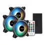 PCBuilder Tempest Chill Ventilaatorikomplekt 3x120mm Dual Glow ARGB ventilaator + kontroller + RF-pult