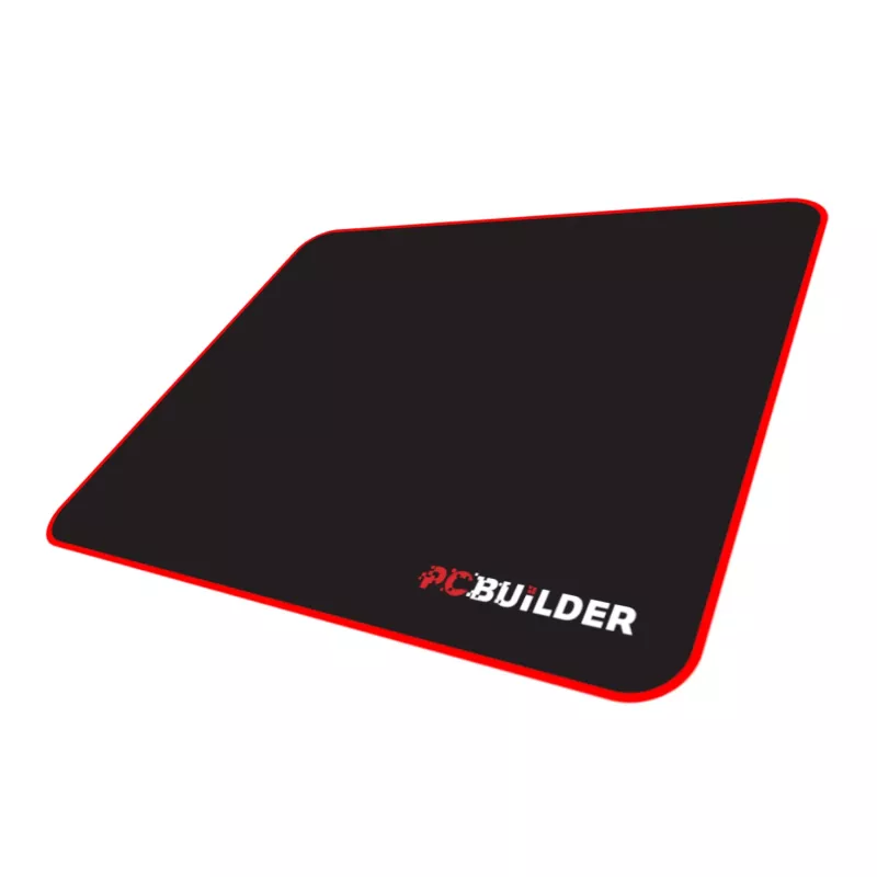 PCBuilder TRACK väike hiirematt – riidest pind, lahtiharutamist takistavad õmmeldud servad, libisemiskindel kummipõhi, 3 mm paks, must