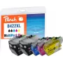 Peach Sobiv Tindikassett Brother LC-422XL MultiPack Plus 4-Pakk (Must, Tsüaan, Magenta, Kollane)