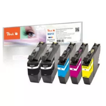 Peach PI500-267 multipakk ühilduvad tindikassetid Brother LC-3213 jaoks (5-pack, must ja värviline, 850/1375 lehekülge)