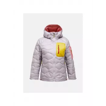 Peak Performance Helium Utility Down Hood Jacket naistele - Misty Lavender/Canary Lime, suurus S