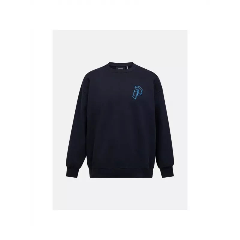 PEAK PERFORMANCE M Terry Graphic Crew Men's Sweatshirt Black - M