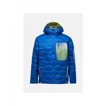 PEAK PERFORMANCE Meeste M Helium Aop Utility Down Hood Jope Blue Shadow - M