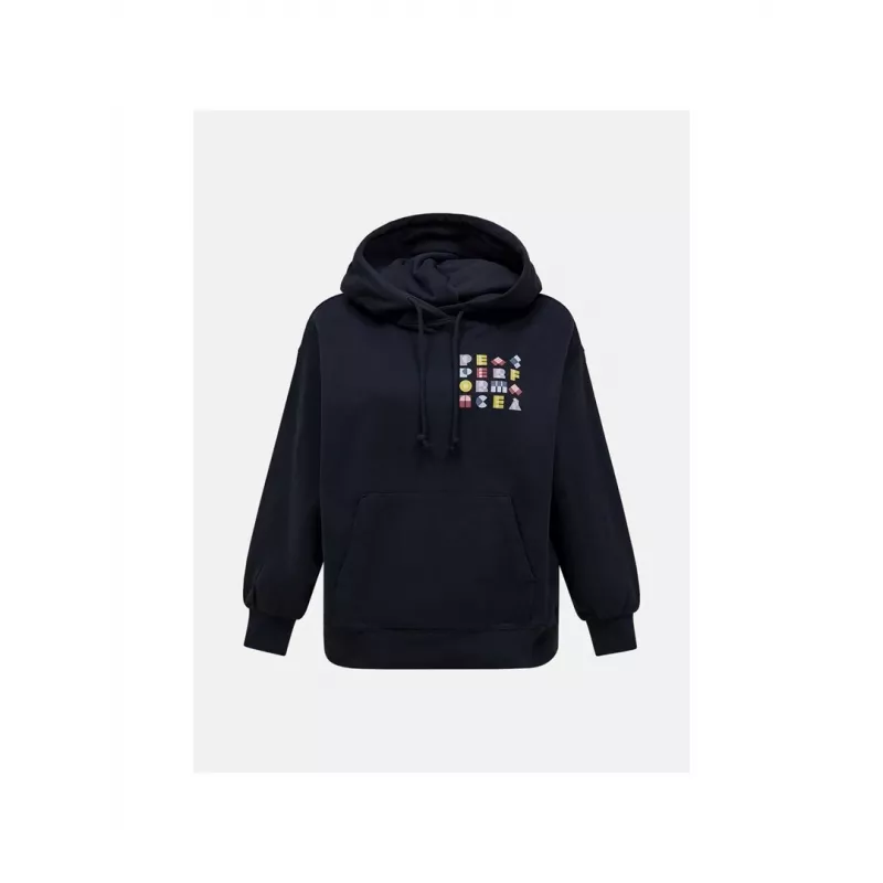 PEAK PERFORMANCE W Terry Graphic Hood Hoodie, Black, S