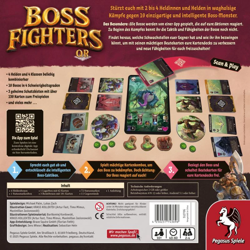 Pegasus Spiele Boss Fighters QR kooperatiivne kaardimäng (51270G)