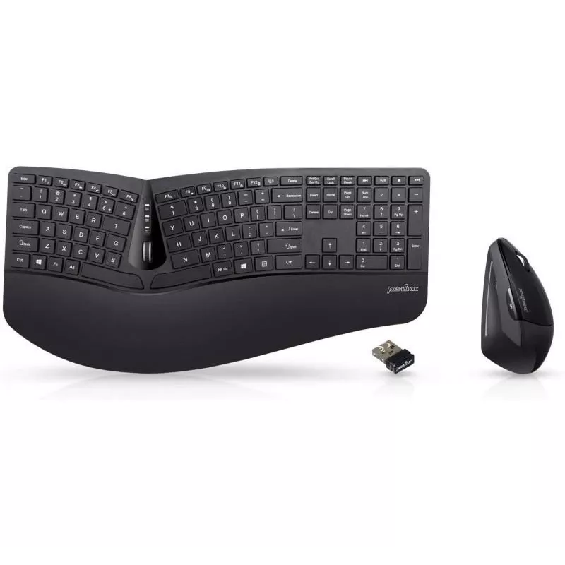 PEIYING Wireless Keyboard and Mouse Set Perixx PERIDUO-605 Ergonomic Black