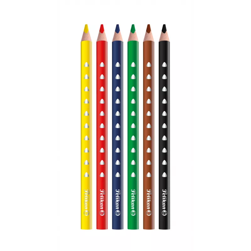 Pelikan 700610 värviliste pliiatsite komplekt, 6 tk (must, pruun, roheline, punane, violetne, kollane)