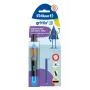 Pelikan griffix® vasakukäelistele mõeldud täitesulepea - neoonmust - sinine tint - kassettisüsteem - plastkere - roostevabast terasest otsik - vasakukäeline (820356)