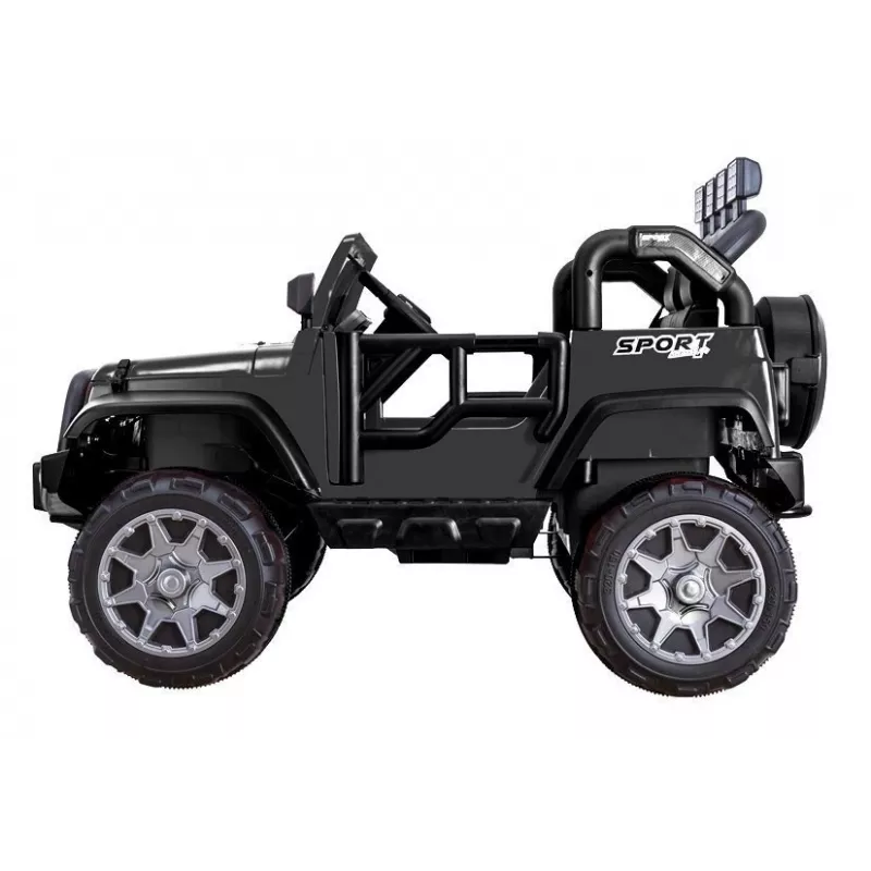 PETMEX akutoiteline džiip HP012 lastele LED-tulede ja MP3-ga, must