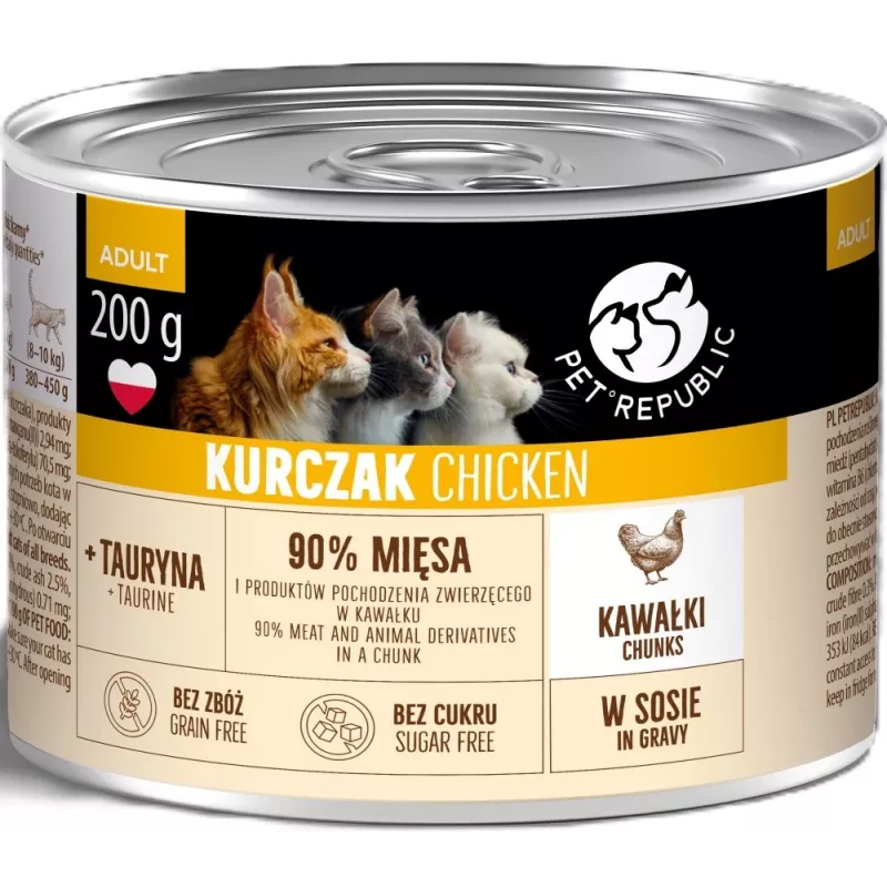 PETREPUBLIC Adult kanaliha tükid kastmes märg kassitoit – 10 x 200g