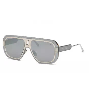 PHILIPP PLEIN MAN SPP050-99579X Päikeseprillid Must Atsetaat Hall Lääts 57mm