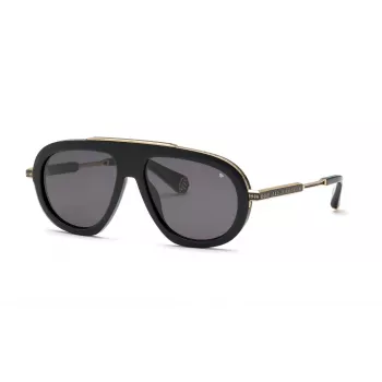 PHILIPP PLEIN MAN SPP151M570700 Päikeseprillid Must Atsetaat Hall Lääts 57mm