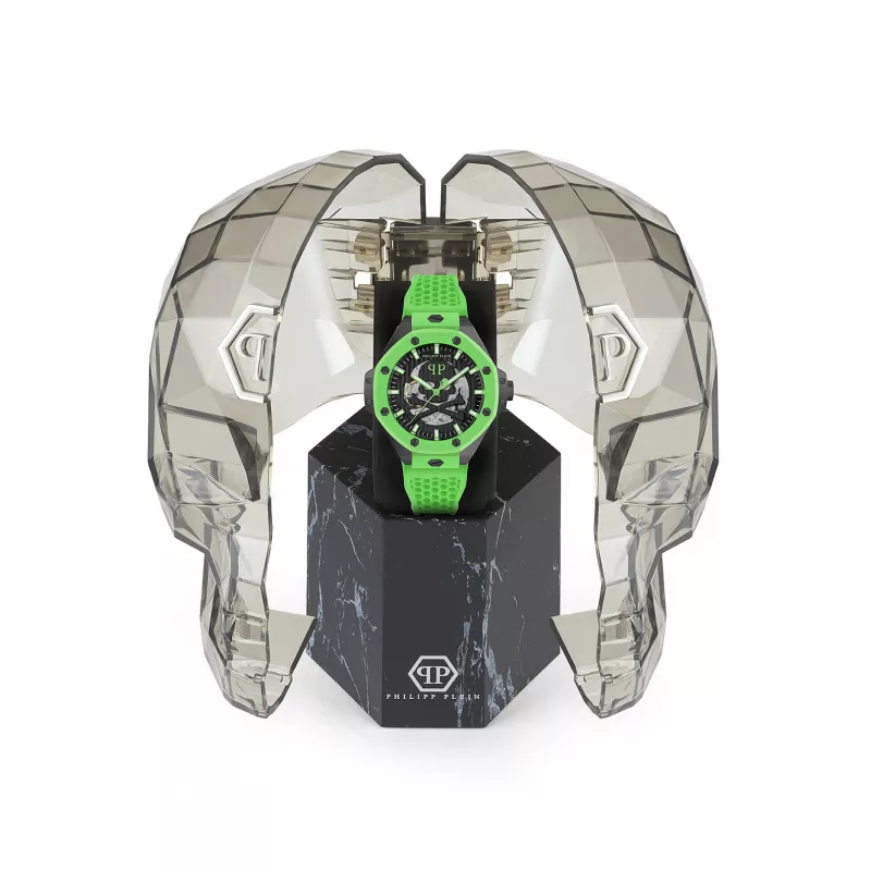 Philipp Plein meeste automaatkell PWPFA0624 46mm roostevaba teras must silikoon