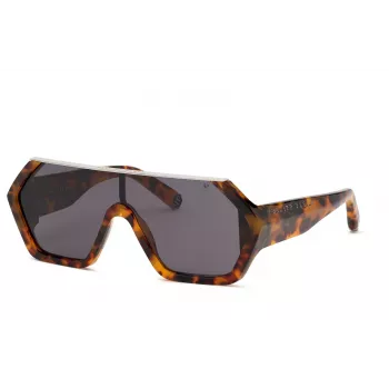 Philipp Plein meeste päikeseprillid SPP047990728 - must atsetaatraam, hallid polükarbonaat läätsed, UV400 kaitse