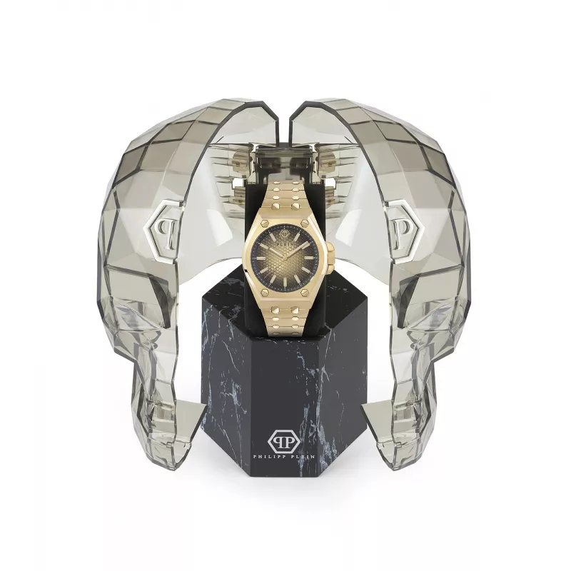 Philipp Plein meeste kell PWPMA0324 43mm must skeleton-sihtkellaga silikoonrihmaga