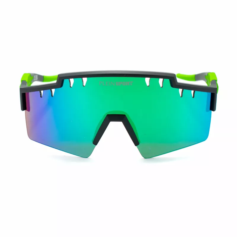 PHILIPP PLEIN SPORT SSP001-99U28V meeste päikeseprillid - must raam, hallid läätsed, kilpstiil