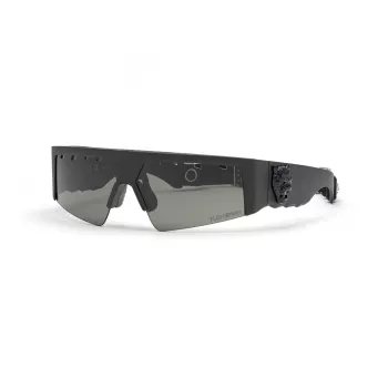 PHILIPP PLEIN SPORT SSP006V710U28 Meeste ristkülikukujulised päikeseprillid - must raam, suitsuhall lääts - 71/12/130 mm