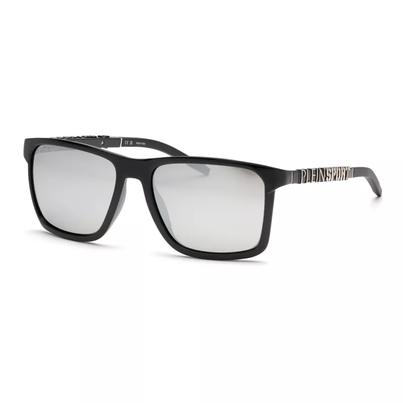 PHILIPP PLEIN SPORT SSP013-58Z42Z Meeste päikeseprillid - must atsetaatraam, hallid polükarbonaat läätsed, 58/17/145 mm