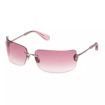 Philipp Plein SPP027V950A39 Naiste ruudukujulised päikeseprillid - must atsetaatraam, hall lääts, 95mm