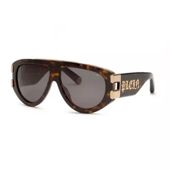 Philipp Plein SPP127V600722 meeste päikeseprillid, läikiv must raam, suitsuläätsed, 60/13/145 mm