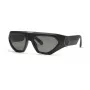 PHILIPP PLEIN SPP153-580U28 Meeste ristkülikukujulised päikeseprillid, läikiv must atsetaatraam, suitsuhall polükarbonaat lääts, 58 mm