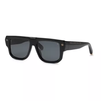 Philipp Plein SPP179-550Z29 Meeste Päikeseprillid Must Atsetaatraam Hall Polükarbonaat Lääts 55/18/145 mm