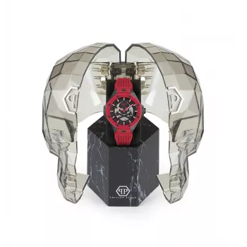 Philipp Plein The $kull King meeste kvartskell PWPFA0524 44 mm must silikoon
