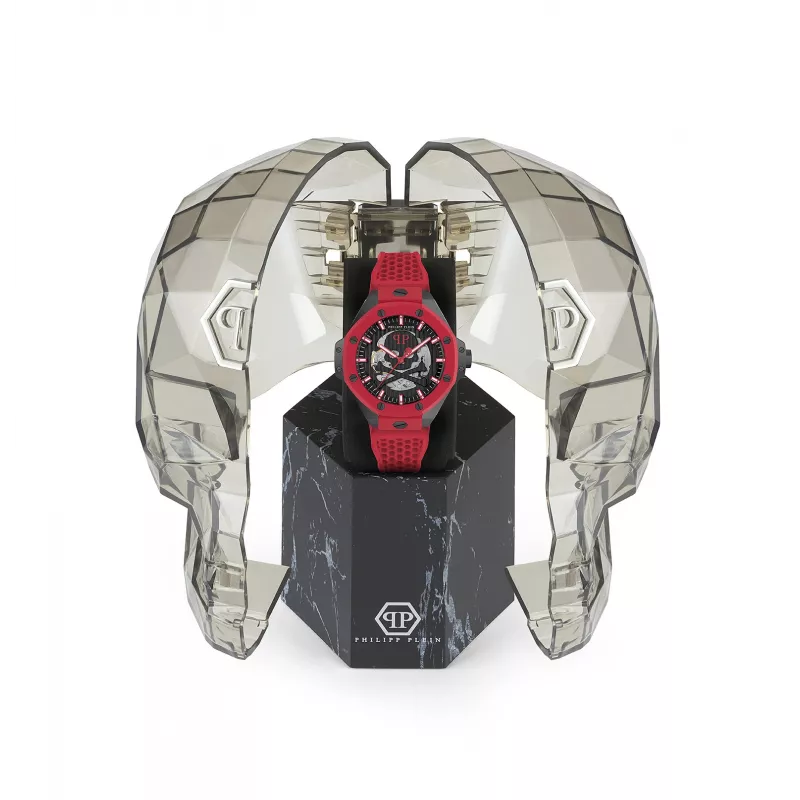 Philipp Plein The $kull King meeste kvartskell PWPFA0524 44 mm must silikoon