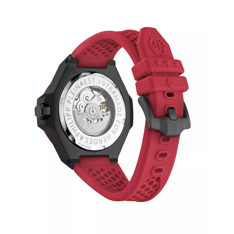 Philipp Plein The $kull King meeste kvartskell PWPFA0524 44 mm must silikoon