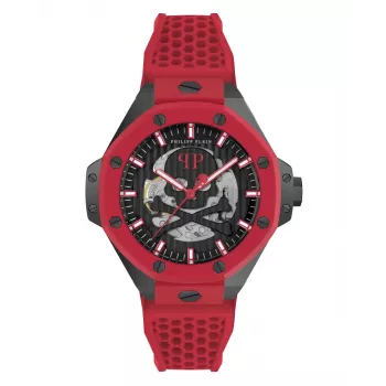 Philipp Plein The $kull King meeste kvartskell PWPFA0524 44 mm must silikoon