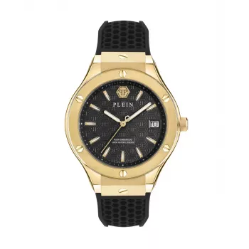 Philipp Plein The $kull meeste kvartskell 44mm roostevabast terasest korpus must silikoonrihm PWUFA0225