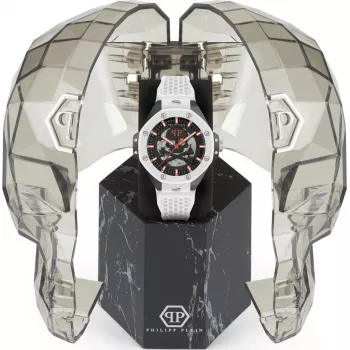 Philipp Plein The Skeleton meeste automaatkell PWPFA0724 46mm must silikoon