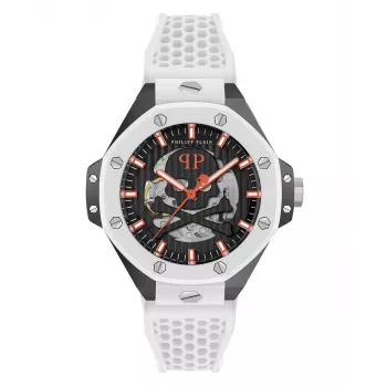 Philipp Plein The Skeleton meeste automaatkell PWPFA0724 46mm must silikoon