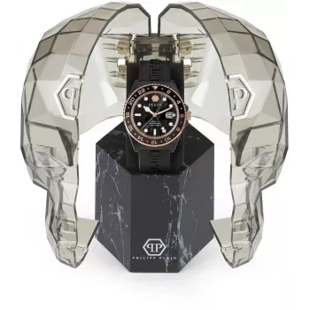 Philipp Plein The Skeleton meeste kvartskell PWYBA0823 44mm must silikoon