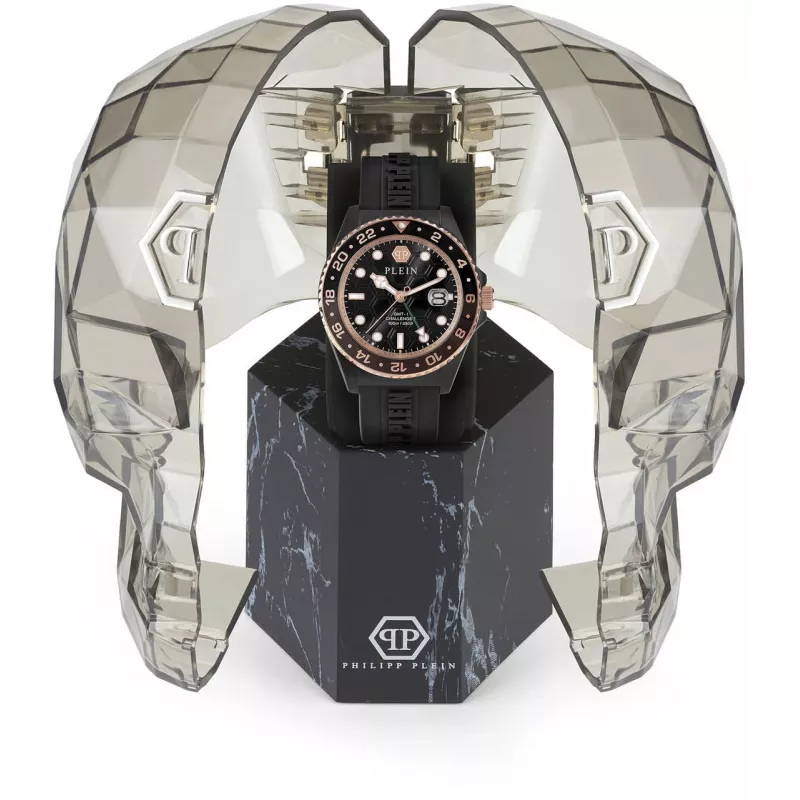 Philipp Plein The Skeleton meeste kvartskell PWYBA0823 44mm must silikoon