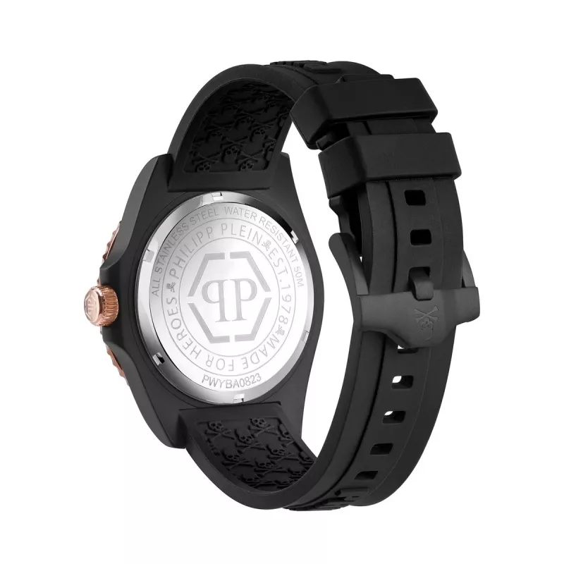 Philipp Plein The Skeleton meeste kvartskell PWYBA0823 44mm must silikoon