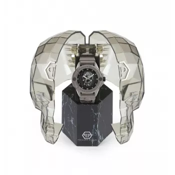 Philipp Plein The Skeleton meeste käekell PWUBA0323 44mm must IP roostevaba teras silikoon