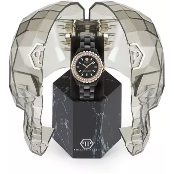 Philipp Plein The Skull Naiste Kvartskell 38mm Roostevaba Teras Must Silikoon PWPPA0324