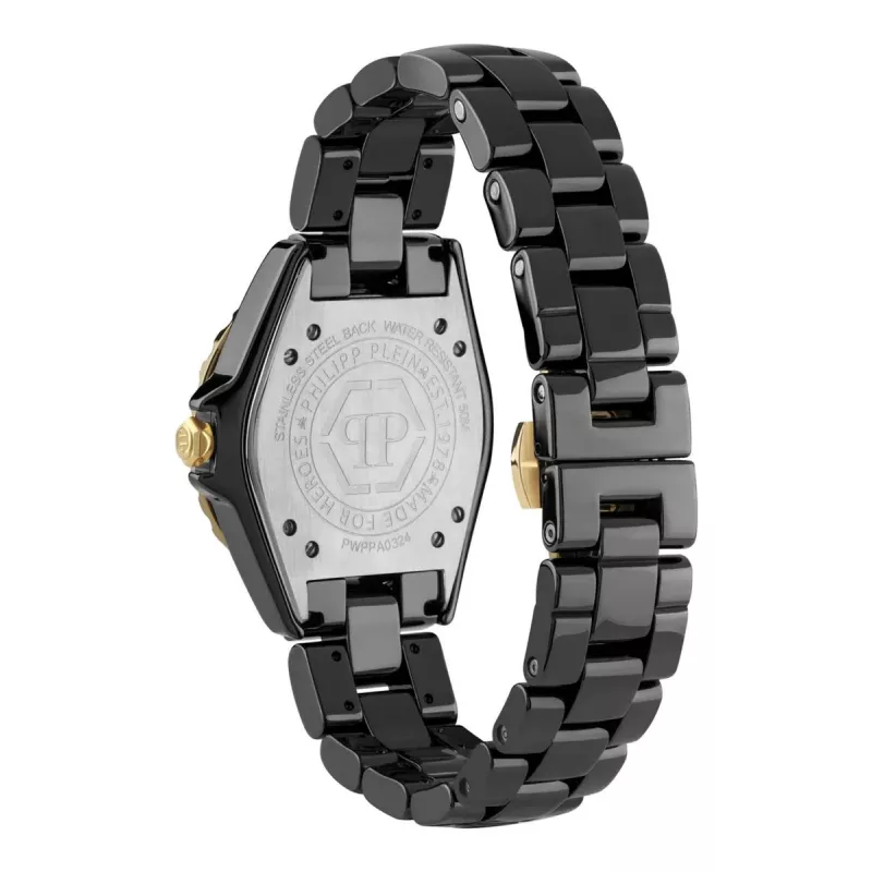 Philipp Plein The Skull Naiste Kvartskell 38mm Roostevaba Teras Must Silikoon PWPPA0324