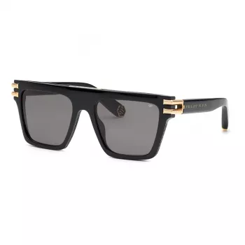 PHILIPP PLEIN Unisex Päikeseprillid SPP108M560700 - Must raam, hallid läätsed, 56mm