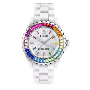 Philipp Plein naiste PWPPA0124 The Skeleton kvartskell 38mm roosakuldne PVD roostevabast terasest korpus must silikoonrihm