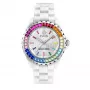 Philipp Plein naiste PWPPA0124 The Skeleton kvartskell 38mm roosakuldne PVD roostevabast terasest korpus must silikoonrihm