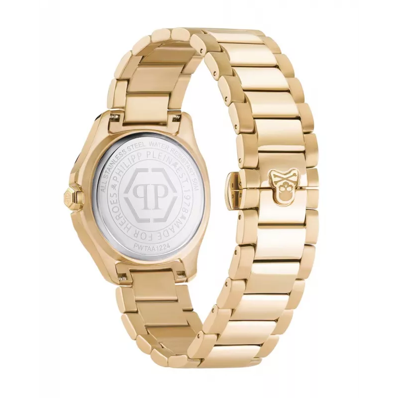 Philipp Plein naiste kell PWTAA1224 The G.O.A.T. kvarts-analoogkell 37mm roosakuldse tooniga roostevabast terasest